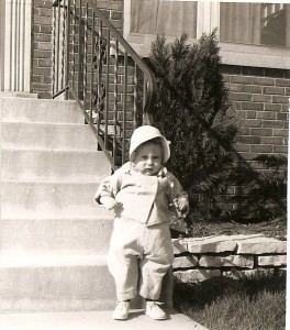 Bev at stairs 1954